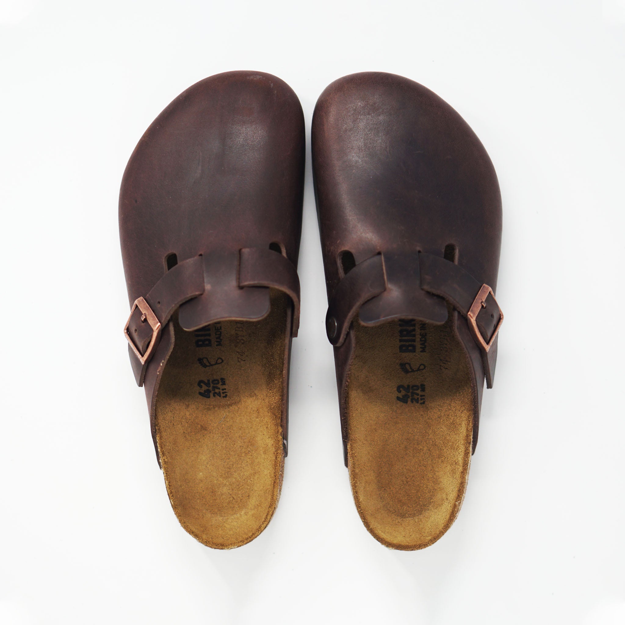 Birkenstock Boston Regular Footbed Oiled Leather Clogs - Habana