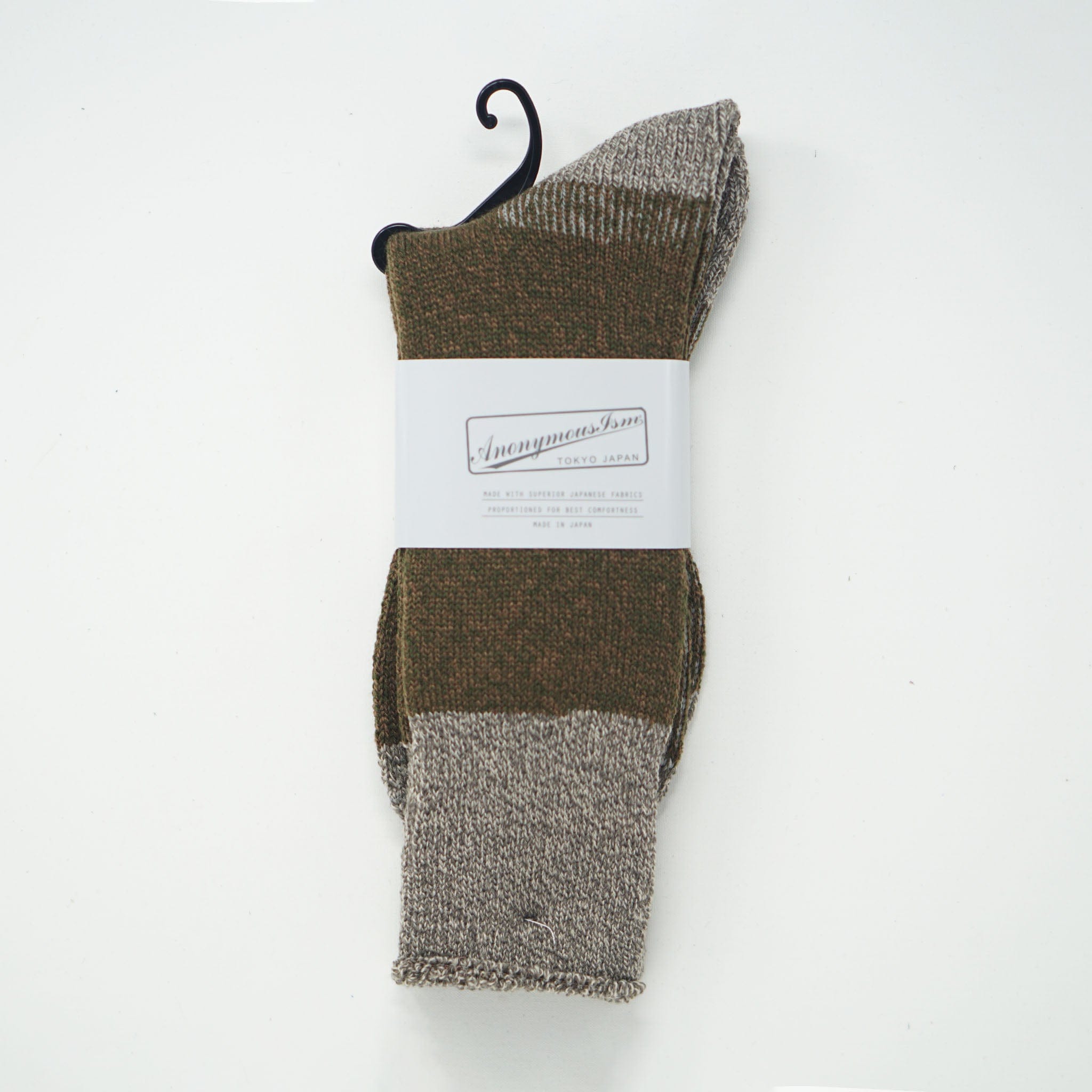 Anonymous Ism Chunky Pile Crew Socks Khaki Socks  - ZIGZAG Footwear