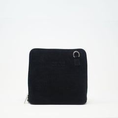 Bagitali V155 Small Suede Shoulder Bag - Black BAGS  - ZIGZAG Footwear