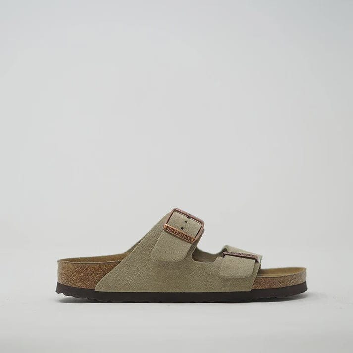 Birkenstock Arizona Narrow Soft Footbed Suede Taupe SANDALS  - ZIGZAG Footwear