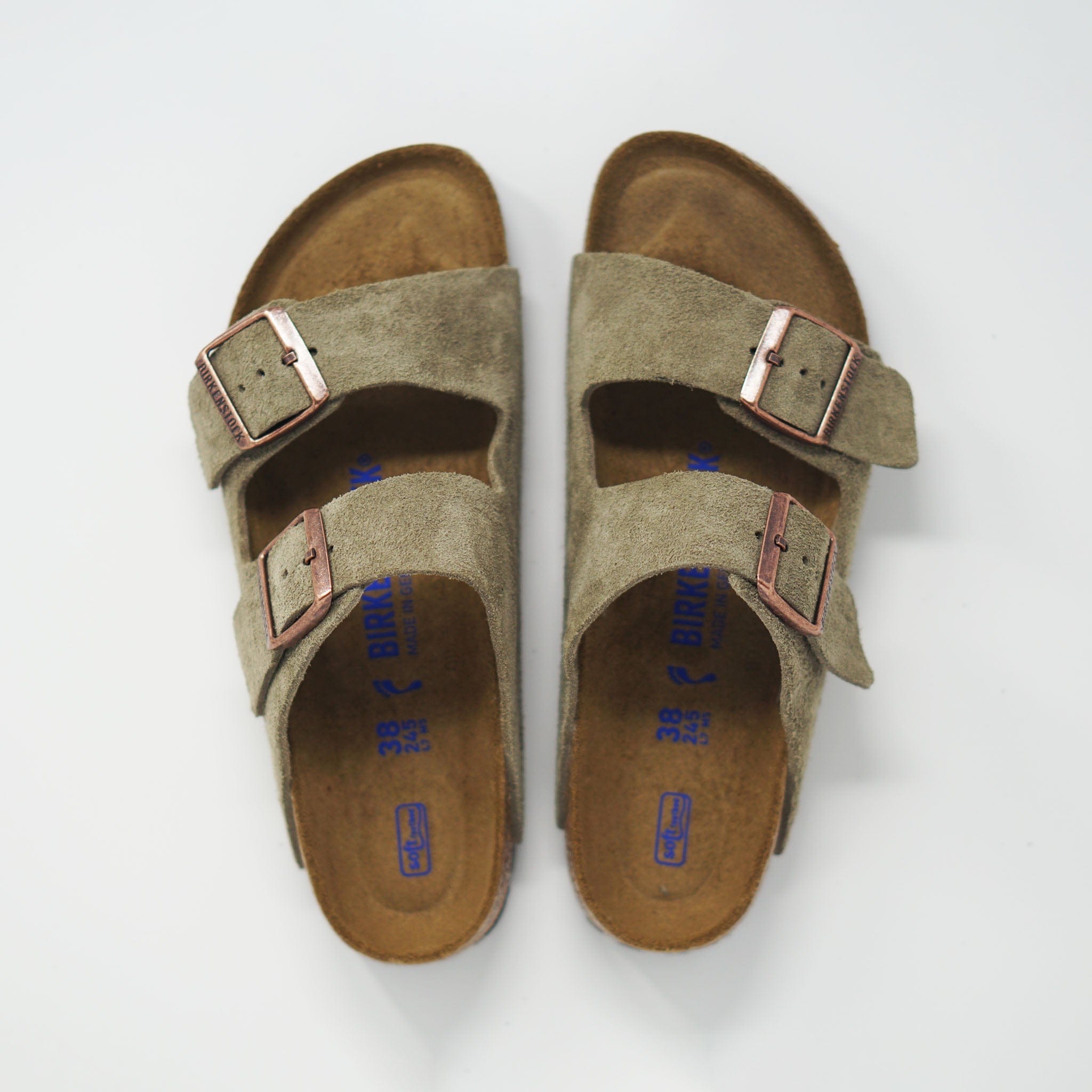 Birkenstock Arizona Narrow Soft Footbed Suede Taupe