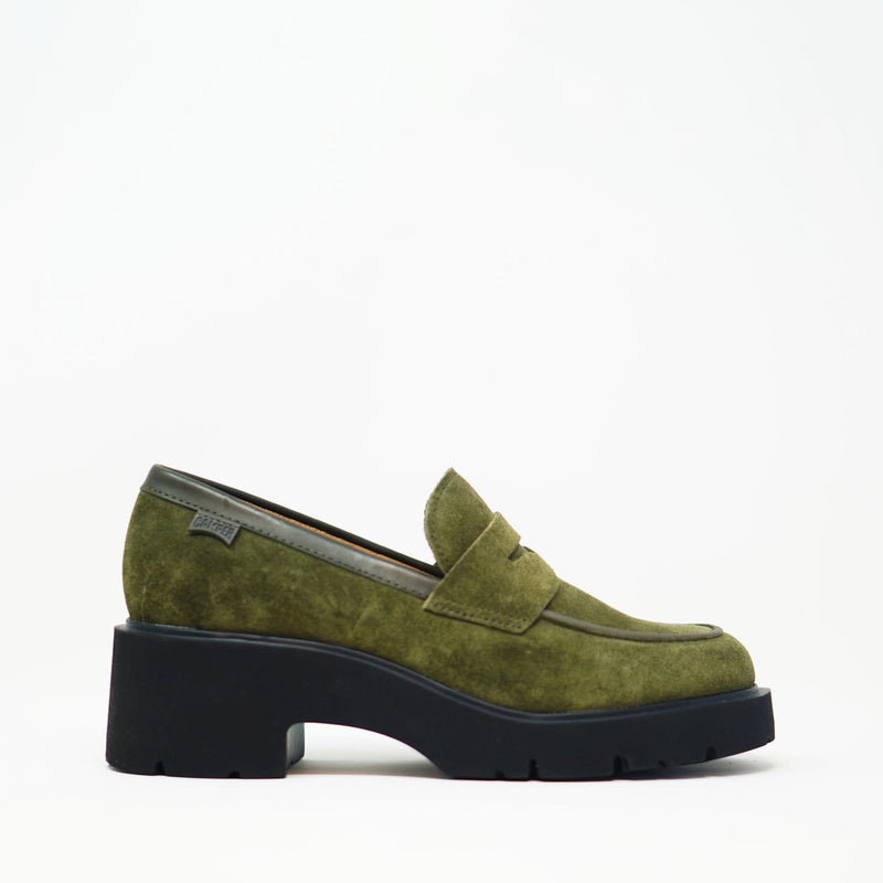 Camper Milah Green Nubuck Loafer TRAINERS  - ZIGZAG Footwear