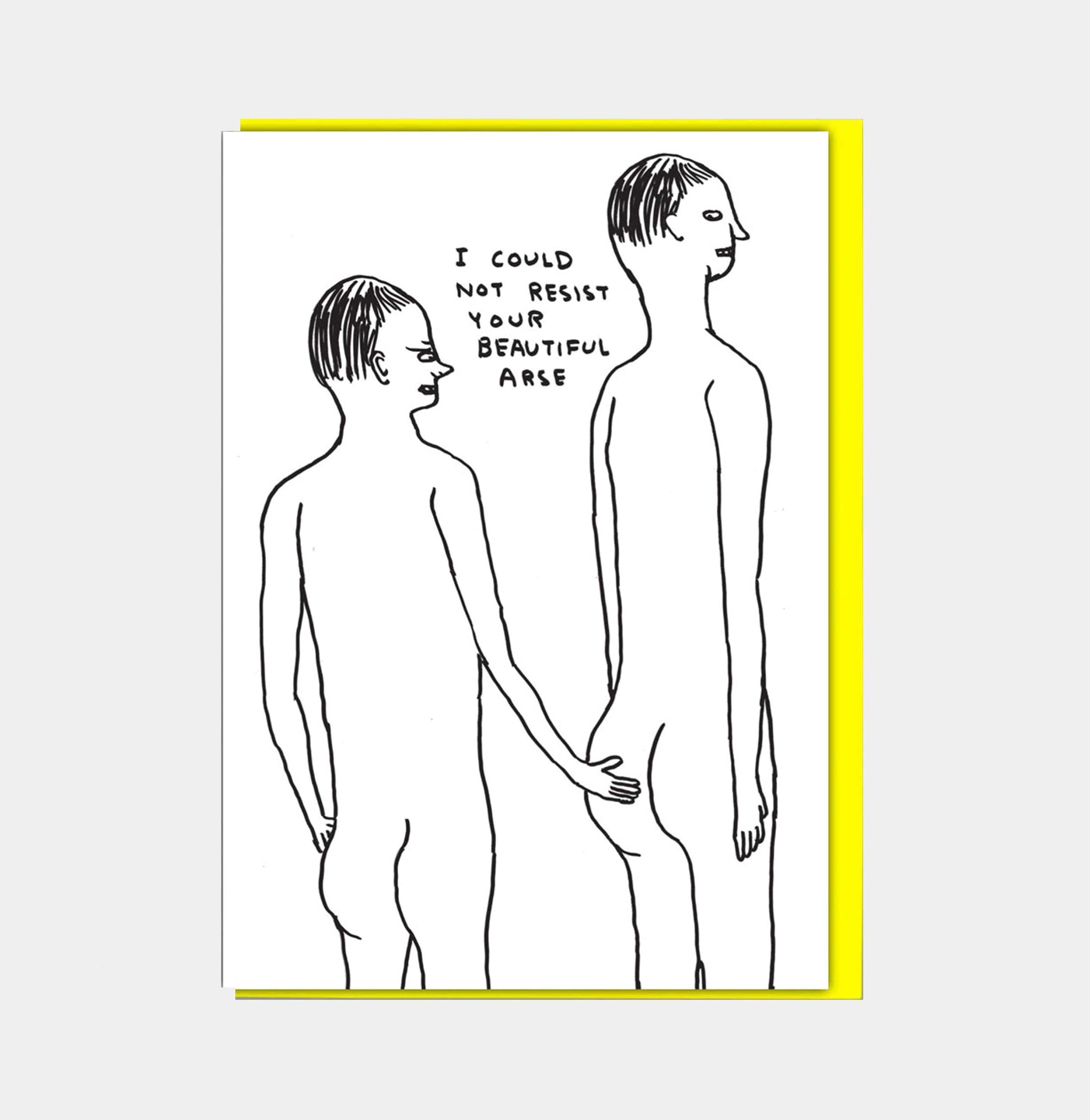 David Shrigley Funny Greetings Card Beautiful Arse GREETINGS CARDS  - ZIGZAG Footwear