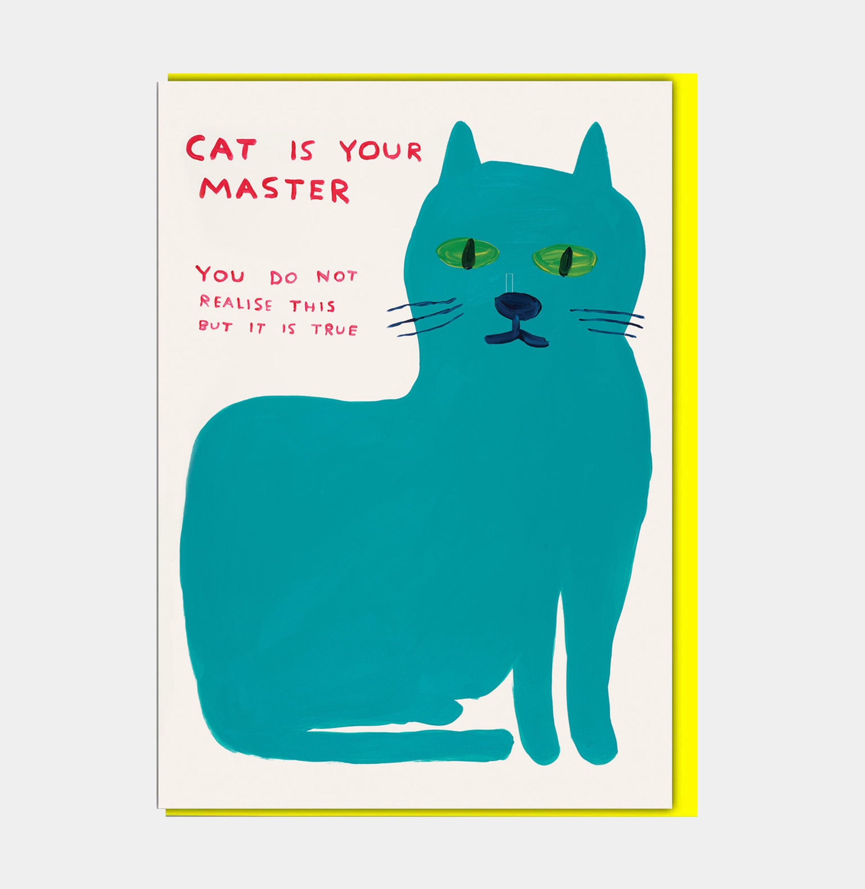 David Shrigley Funny Greetings Card Cat Master GREETINGS CARDS  - ZIGZAG Footwear