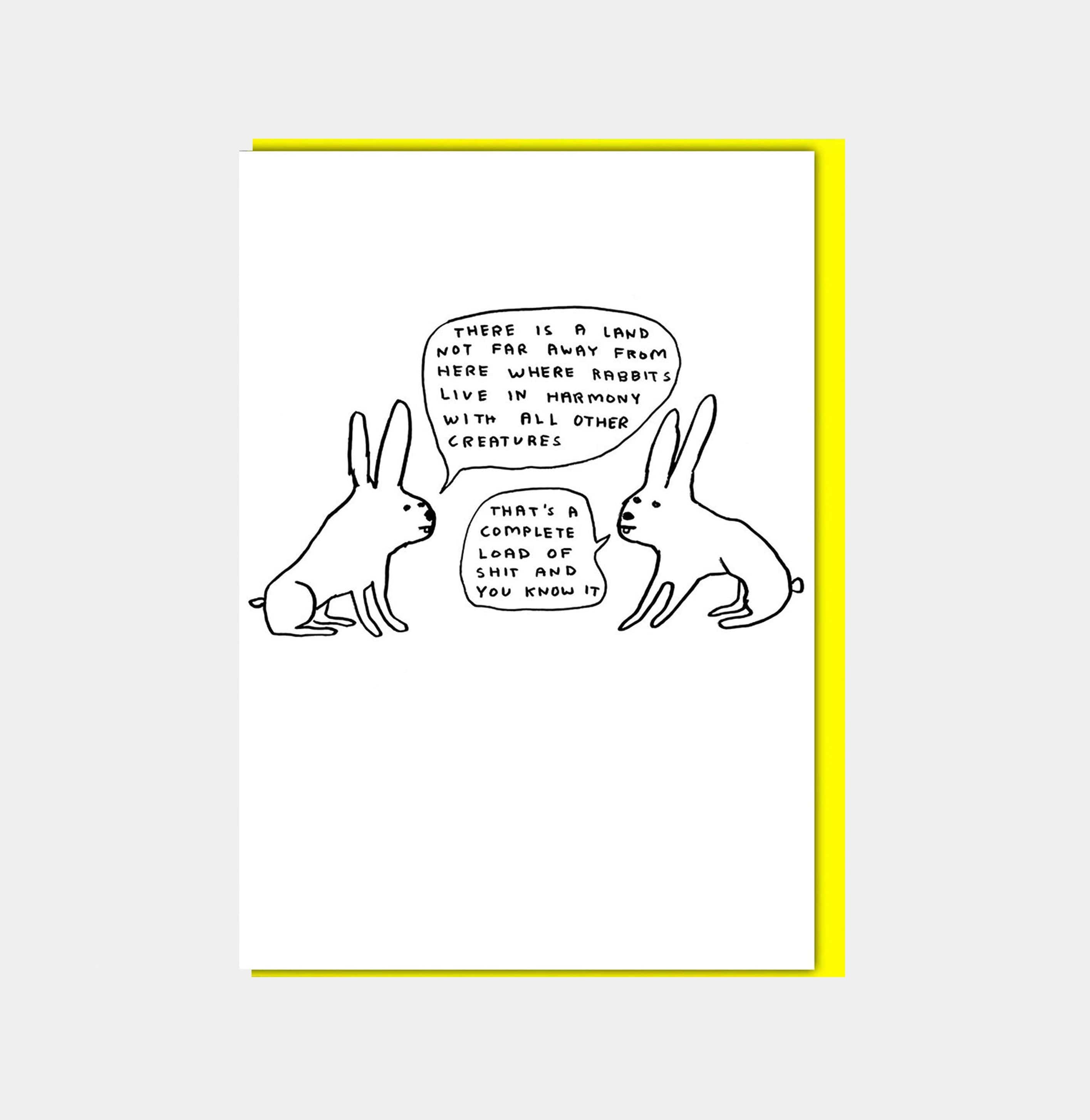 David Shrigley Funny Greetings Card Live In Harmony GREETINGS CARDS  - ZIGZAG Footwear