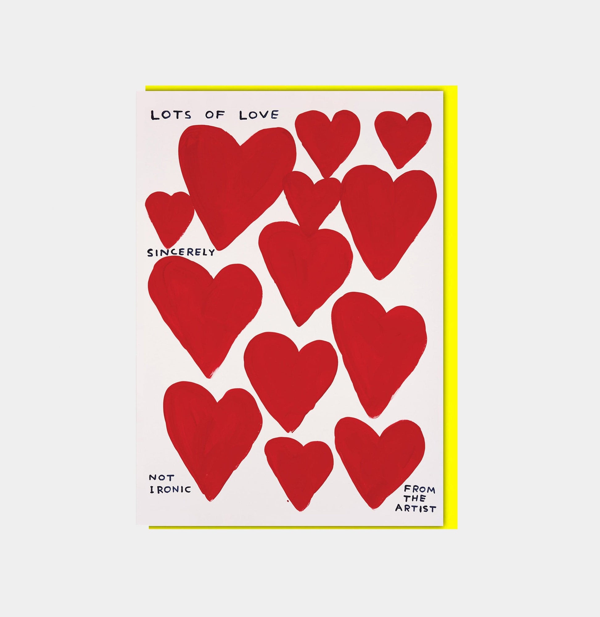 David Shrigley Funny Greetings Card Lots Of Love GREETINGS CARDS  - ZIGZAG Footwear