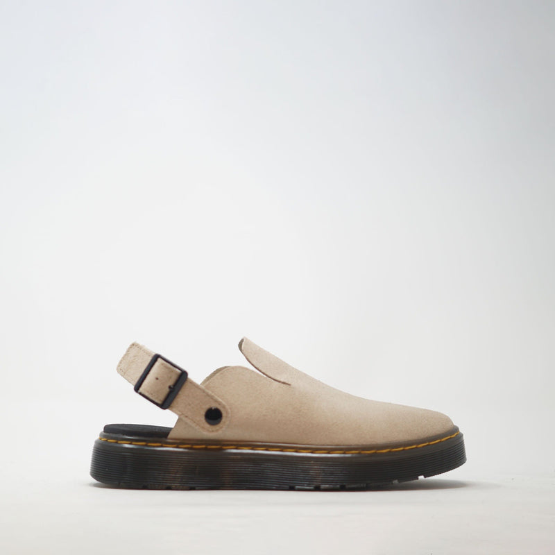 Dr Martens Carlson Suede Lined Mules  Warm Sand SANDALS  - ZIGZAG Footwear