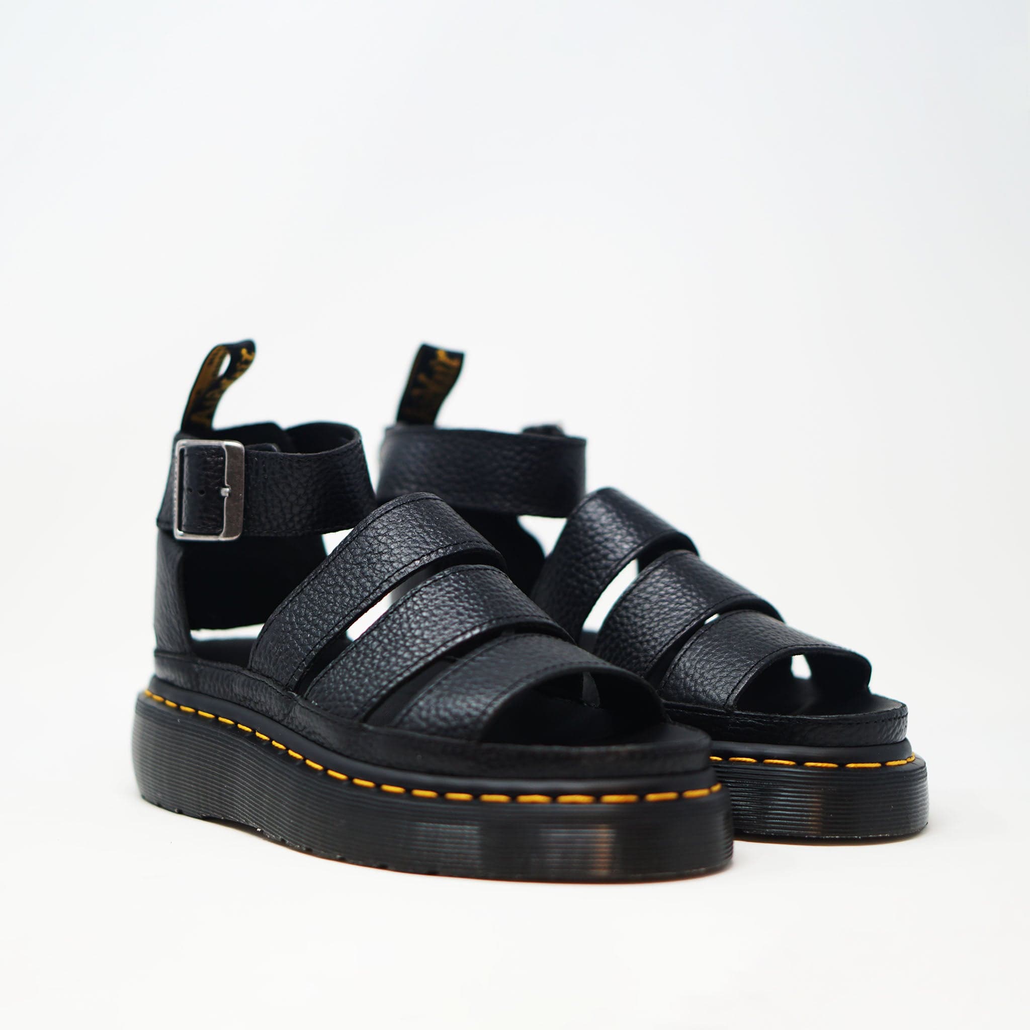 Dr Martens Clarissa II Quad Leather Platform Sandal Black SANDALS  - ZIGZAG Footwear