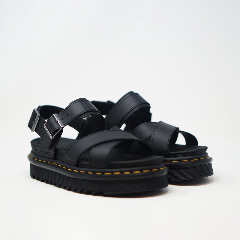 Dr Martens Voss II Leather Strap Sandals - Black SANDALS  - ZIGZAG Footwear