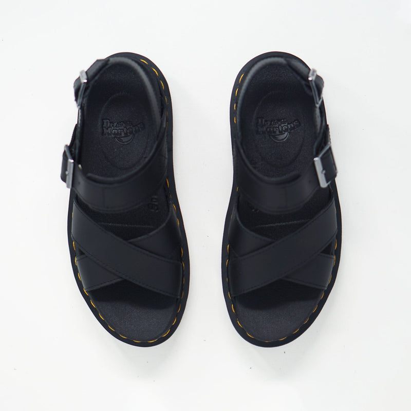 Dr Martens Voss II Leather Strap Sandals - Black SANDALS  - ZIGZAG Footwear