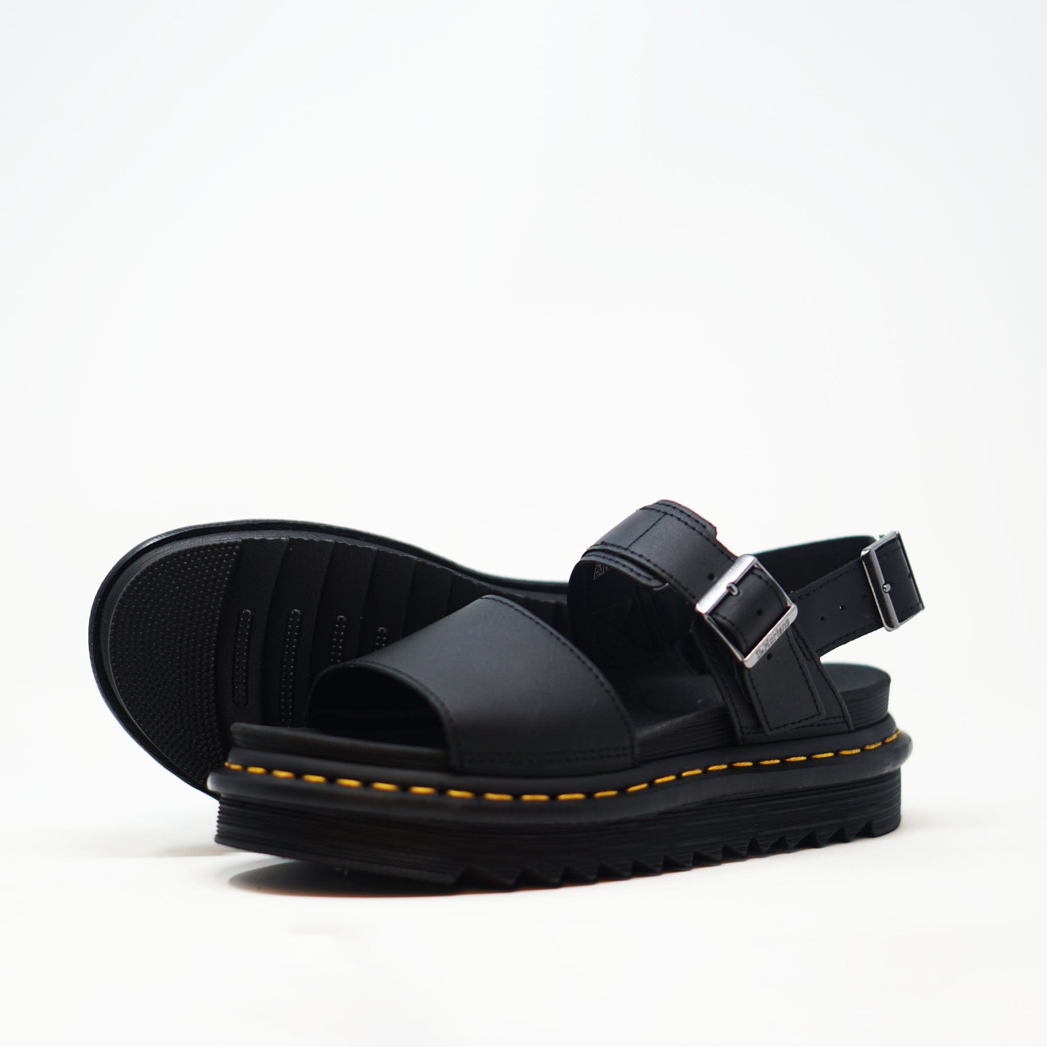 Dr Martens Voss Leather Strap Sandals Black SANDALS  - ZIGZAG Footwear