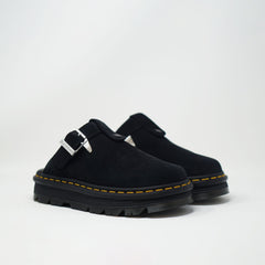 Dr Martens Zebzag Black Bronx Suede Fleece Lined Slingback Platform Mule SANDALS  - ZIGZAG Footwear