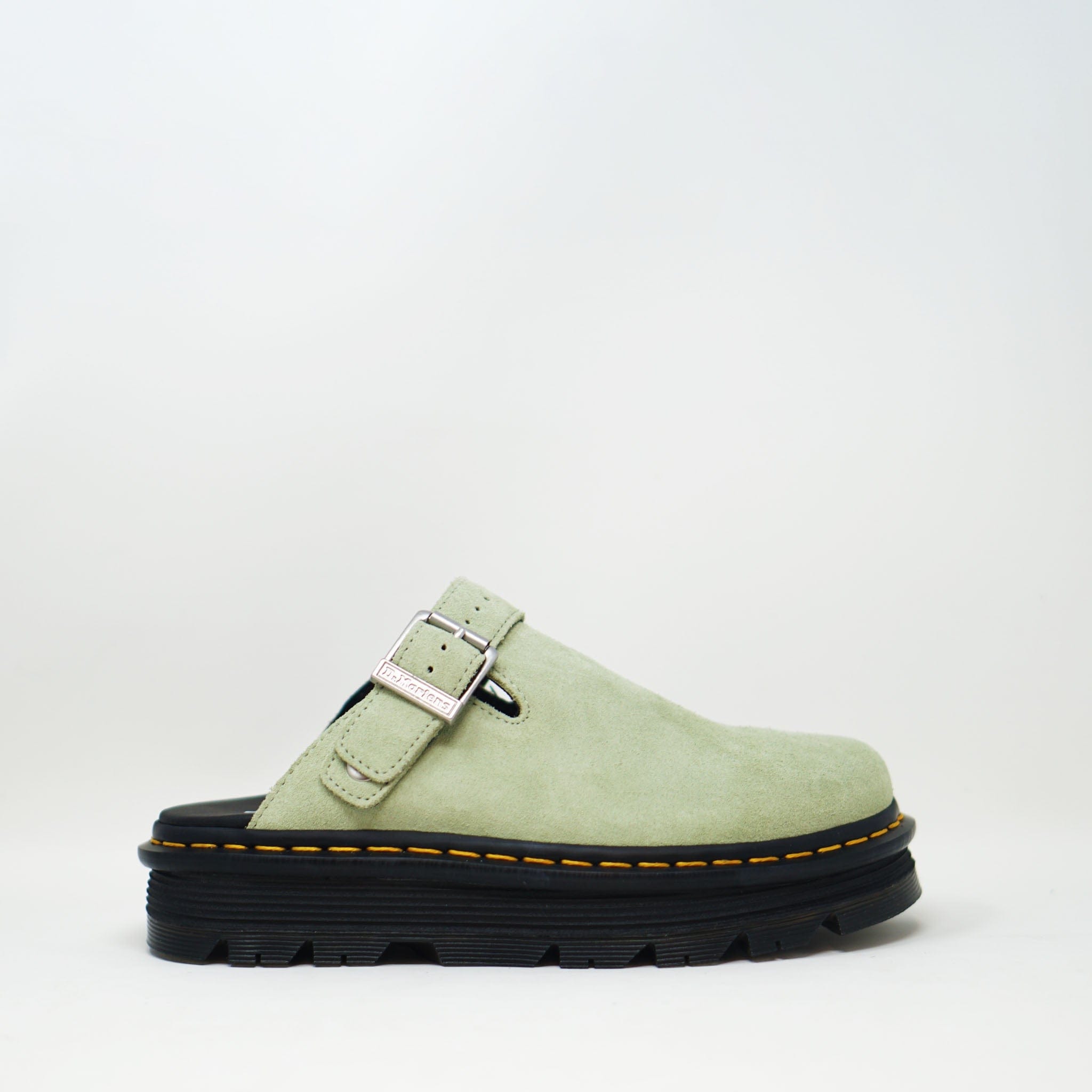 Dr Martens Zebzag Suede Sage Green Slingback Platform Mule SANDALS  - ZIGZAG Footwear