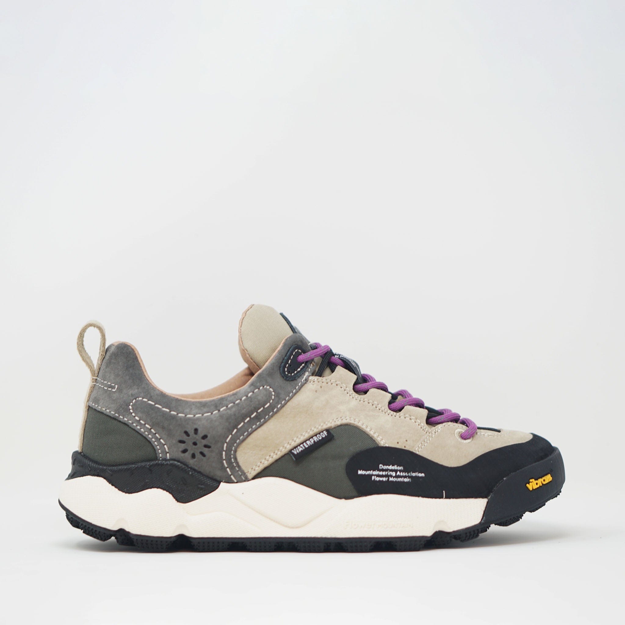 Flower Mountain Back Country Waterproof Uni Suede/Vintage Nylon Grey Anthracite AB TRAINERS  - ZIGZAG Footwear