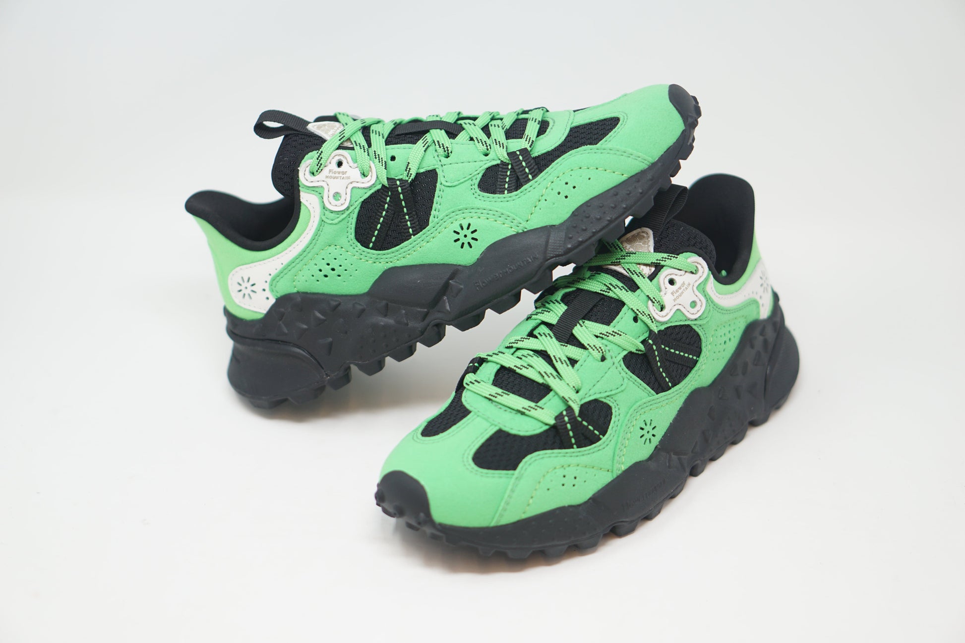 Flower Mountain Tiger Hill Suede W/Nylon/Mesh Green Anthracite LL TRAINERS  - ZIGZAG Footwear