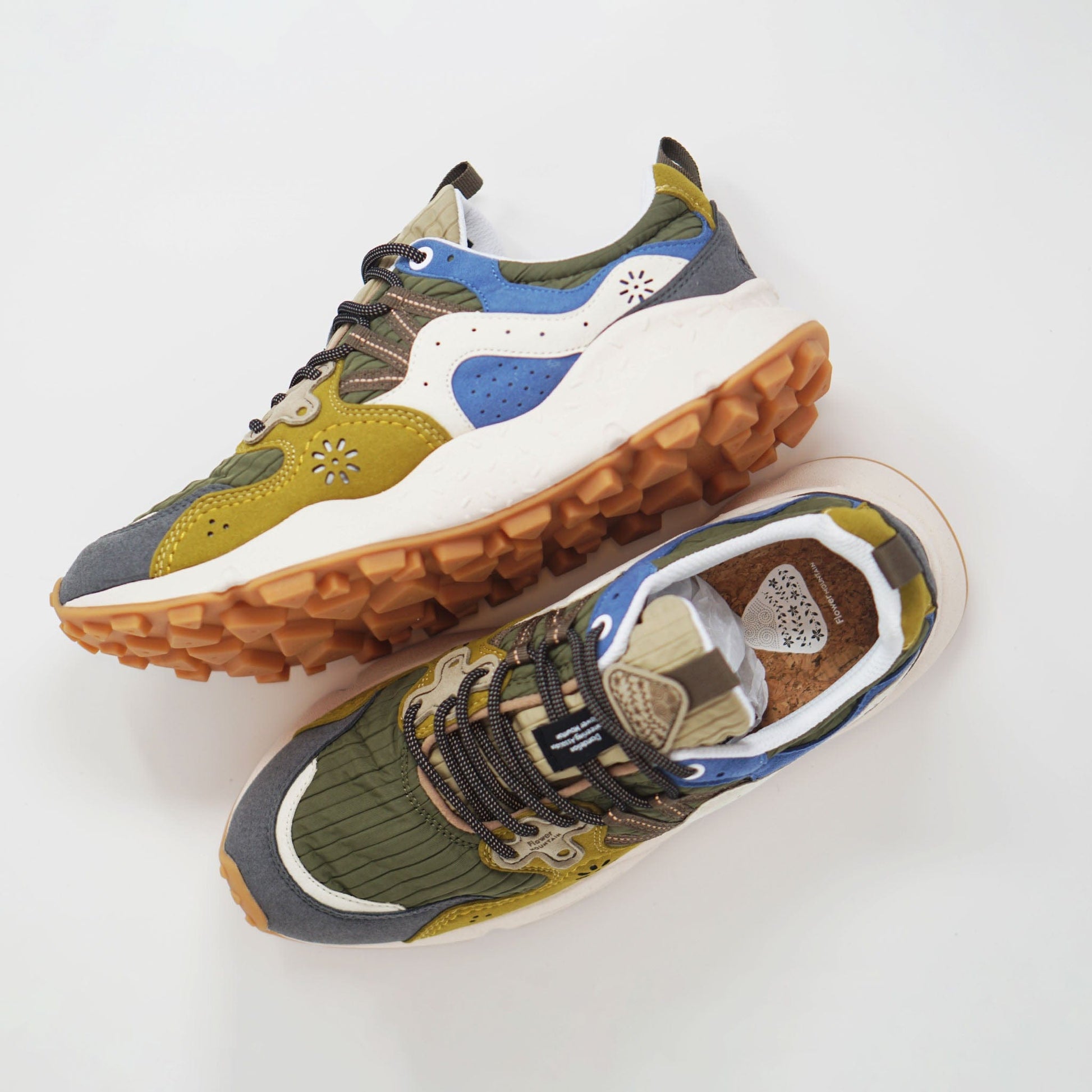 Flower Mountain U Yamano 3 Kaiso Eco Suede Nylon Anthracite Multi WW TRAINERS  - ZIGZAG Footwear