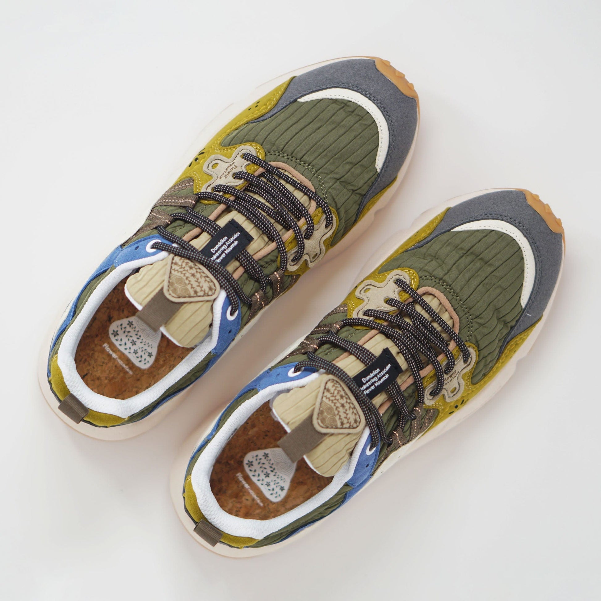 Flower Mountain U Yamano 3 Kaiso Eco Suede Nylon Anthracite Multi WW TRAINERS  - ZIGZAG Footwear