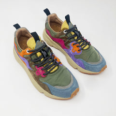 Flower Mountain U Yamano 3 Suede / Nylon Kaki Multi P TRAINERS  - ZIGZAG Footwear