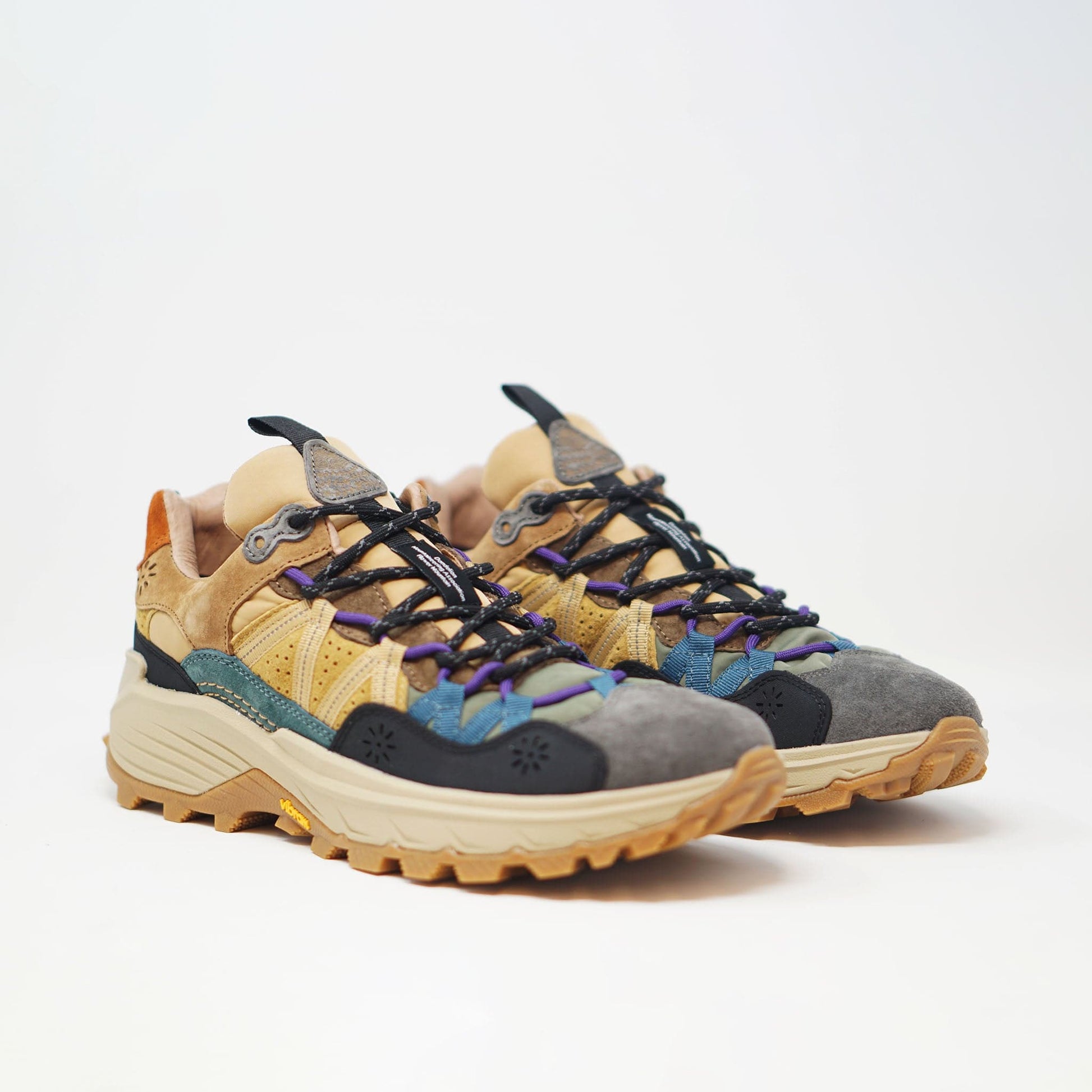 Flower Mountain Waterproof Iwano Man Suede Nylon Anthracite Cream Grey ZZ TRAINERS  - ZIGZAG Footwear