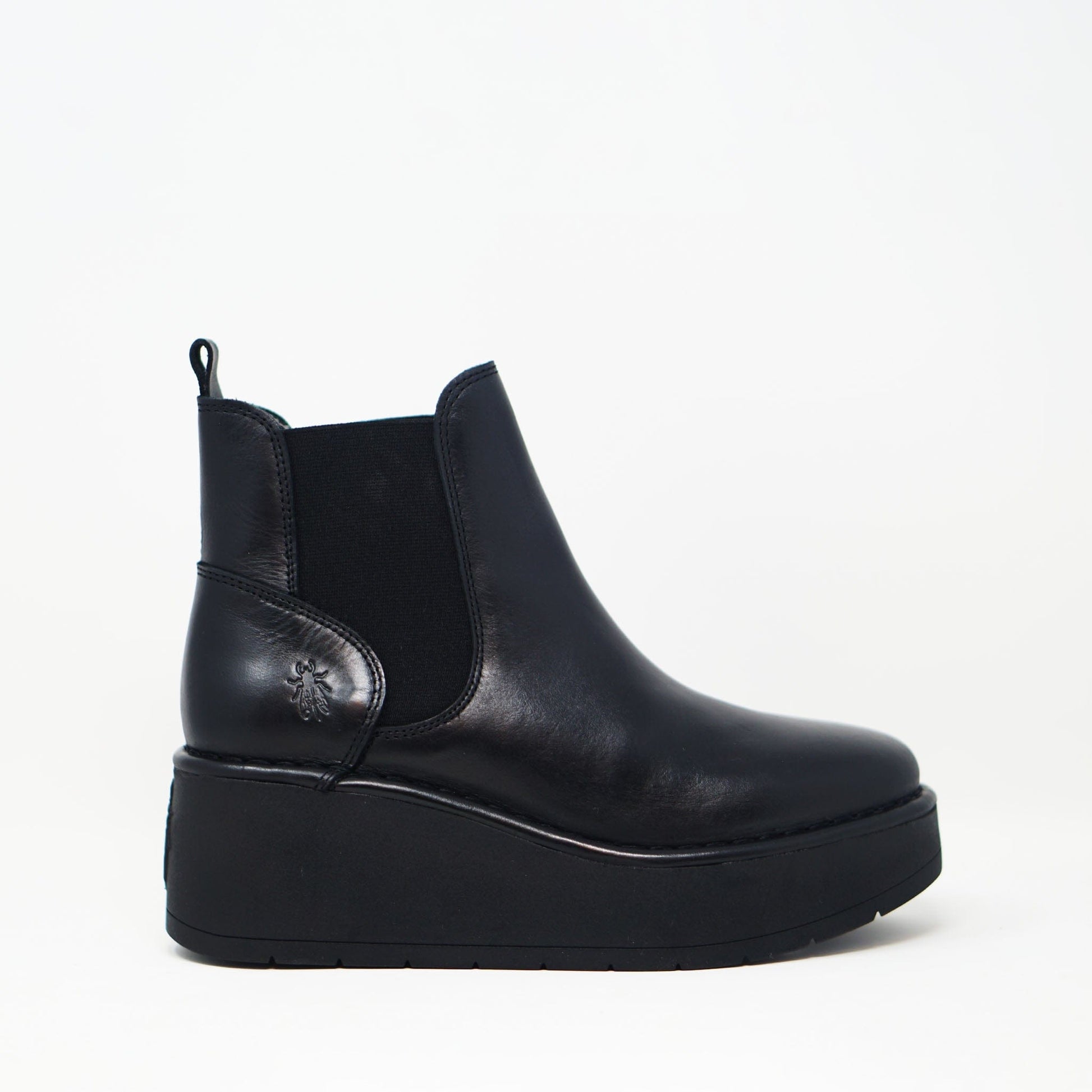 Fly London Hely Leather Boots Black BOOTS  - ZIGZAG Footwear