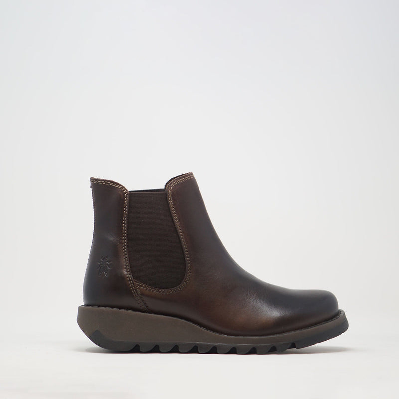 Fly London SALV Leather Chelsea Boots Dark Brown BOOTS  - ZIGZAG Footwear