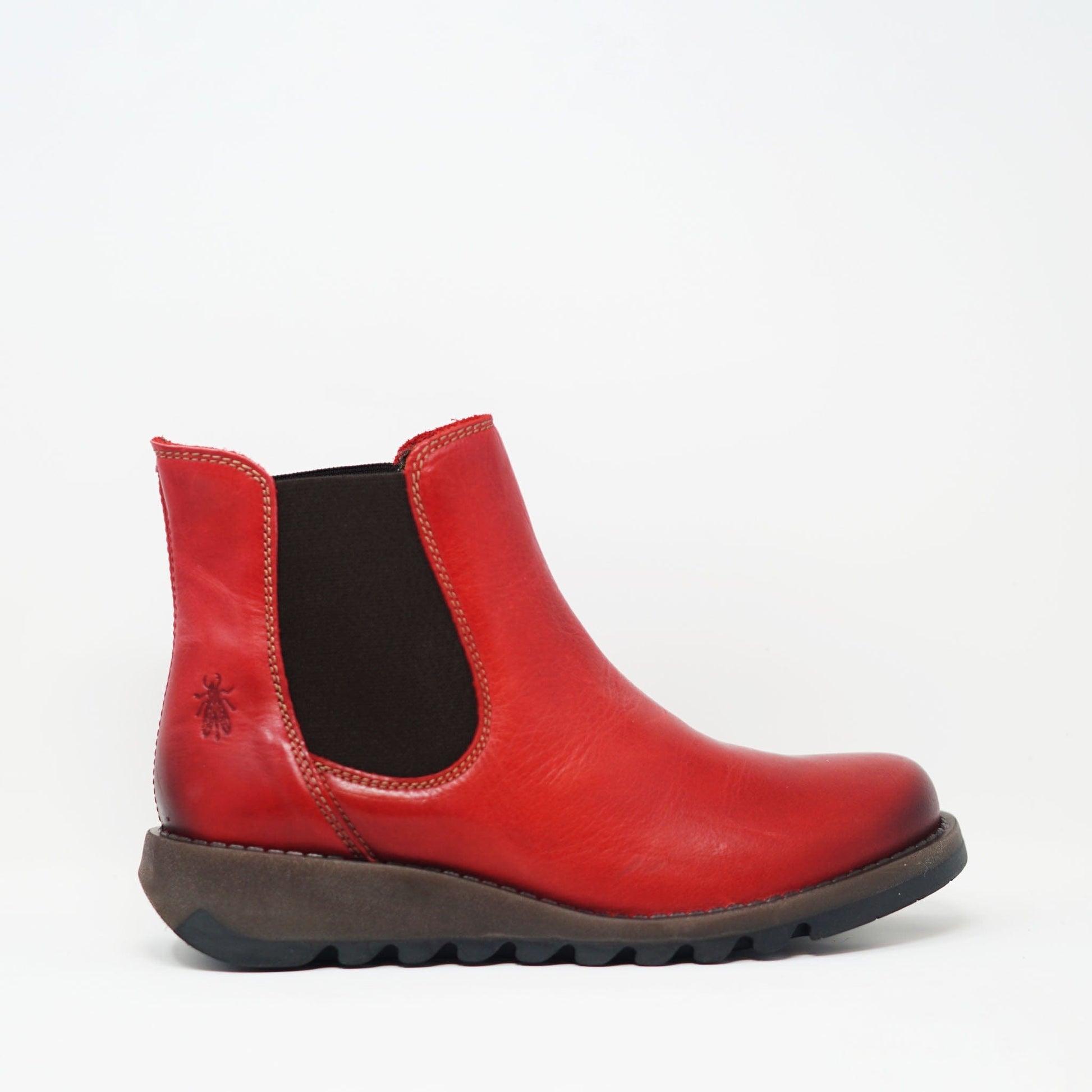 Fly London SALV Leather Chelsea Boots Red BOOTS  - ZIGZAG Footwear