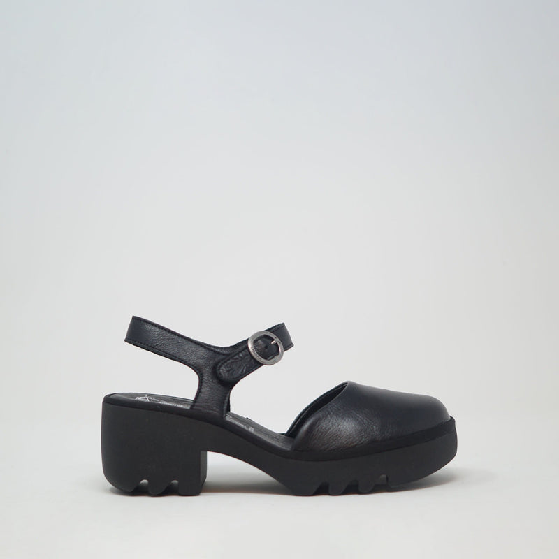 Fly London Tazi Mousse Sandal Black SANDALS  - ZIGZAG Footwear