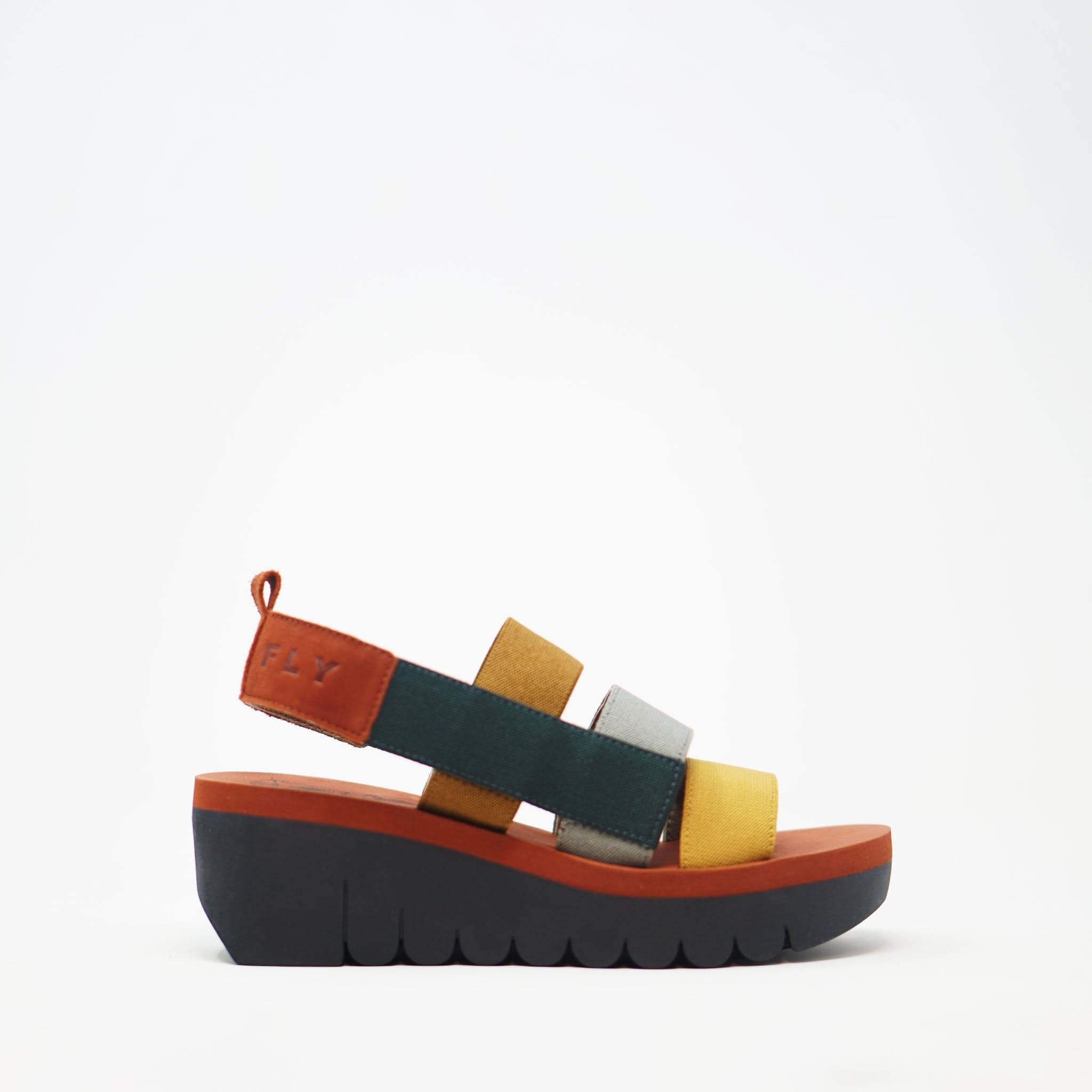 Fly London Yere Cupido Wedge Sandal Brick - Multicolour - Brick SANDALS  - ZIGZAG Footwear