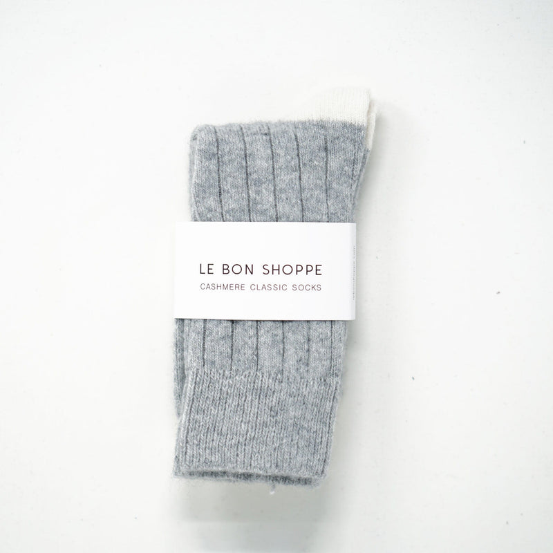 Le Bon Shoppe Classic Cashmere Socks Grey Melange Socks  - ZIGZAG Footwear