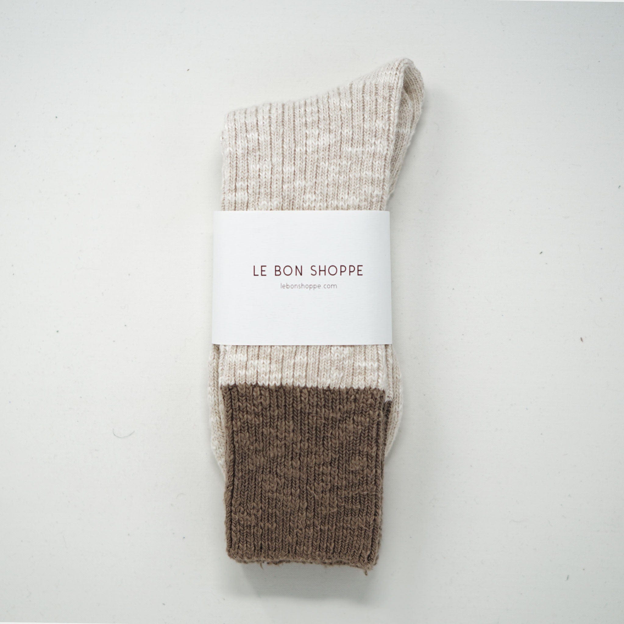 Le Bon Shoppe Colour Block Cottage Socks Oatmeal/Flax Socks  - ZIGZAG Footwear