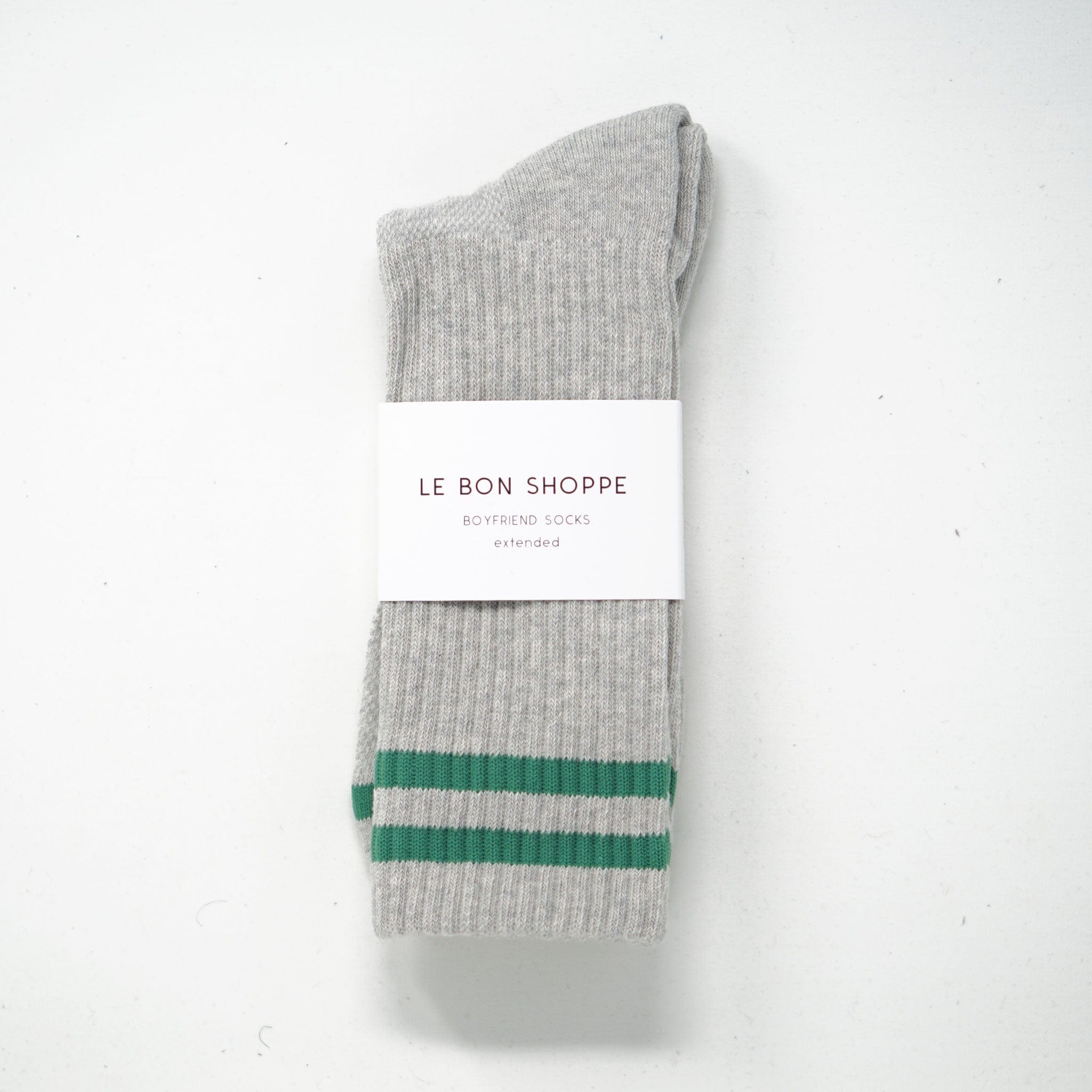 Le Bon Shoppe Extended Boyfriend Socks Light Grey Socks  - ZIGZAG Footwear