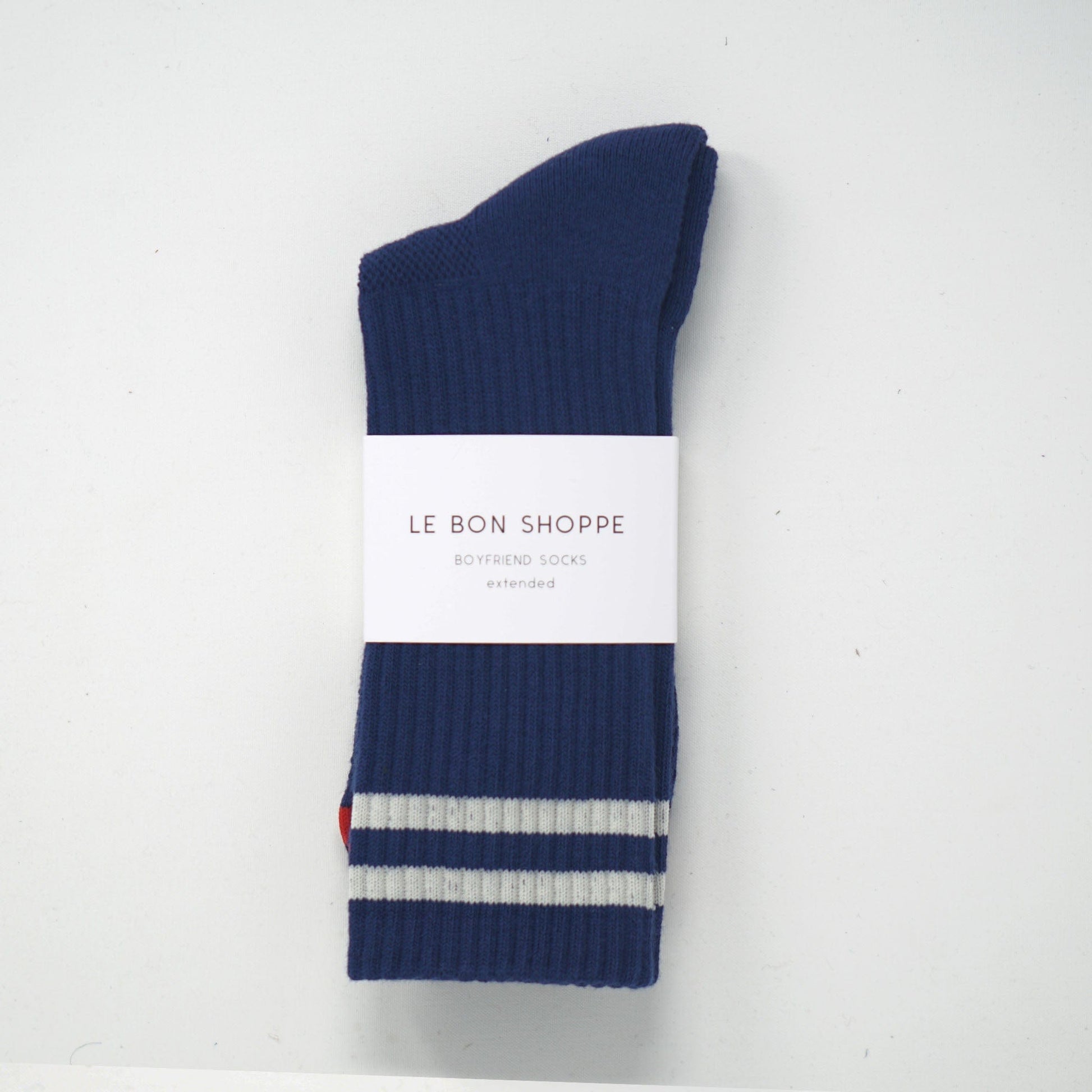 Le Bon Shoppe Extended Boyfriend Socks Navy Socks  - ZIGZAG Footwear