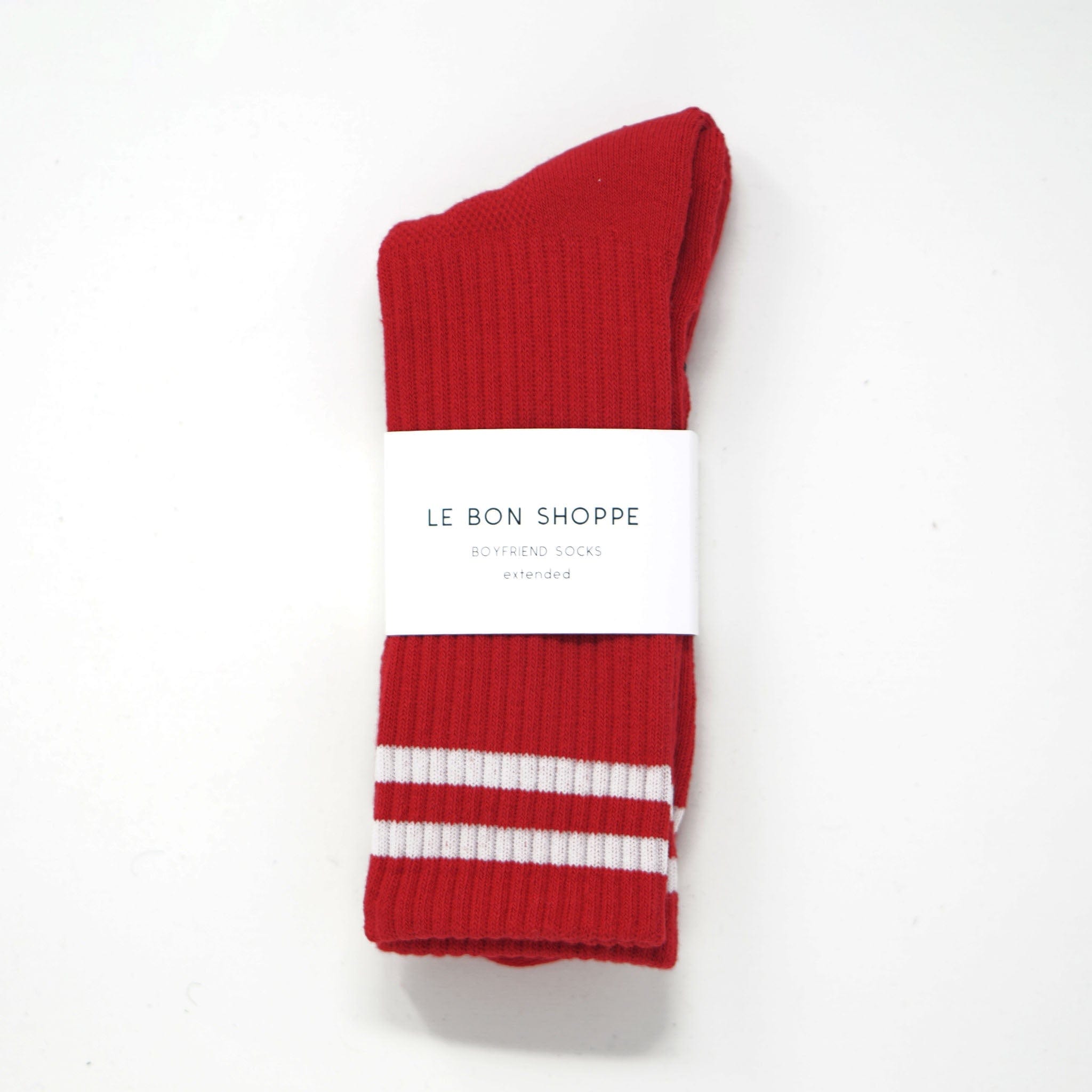 Le Bon Shoppe Extended Boyfriend Socks Red Socks  - ZIGZAG Footwear