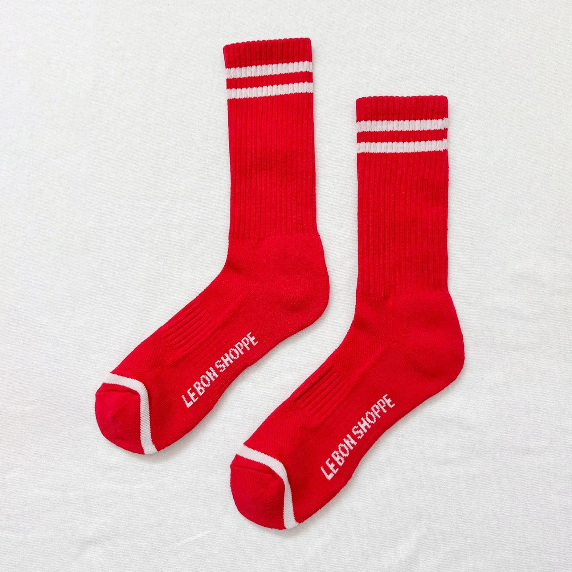 Le Bon Shoppe Extended Boyfriend Socks Red Socks  - ZIGZAG Footwear