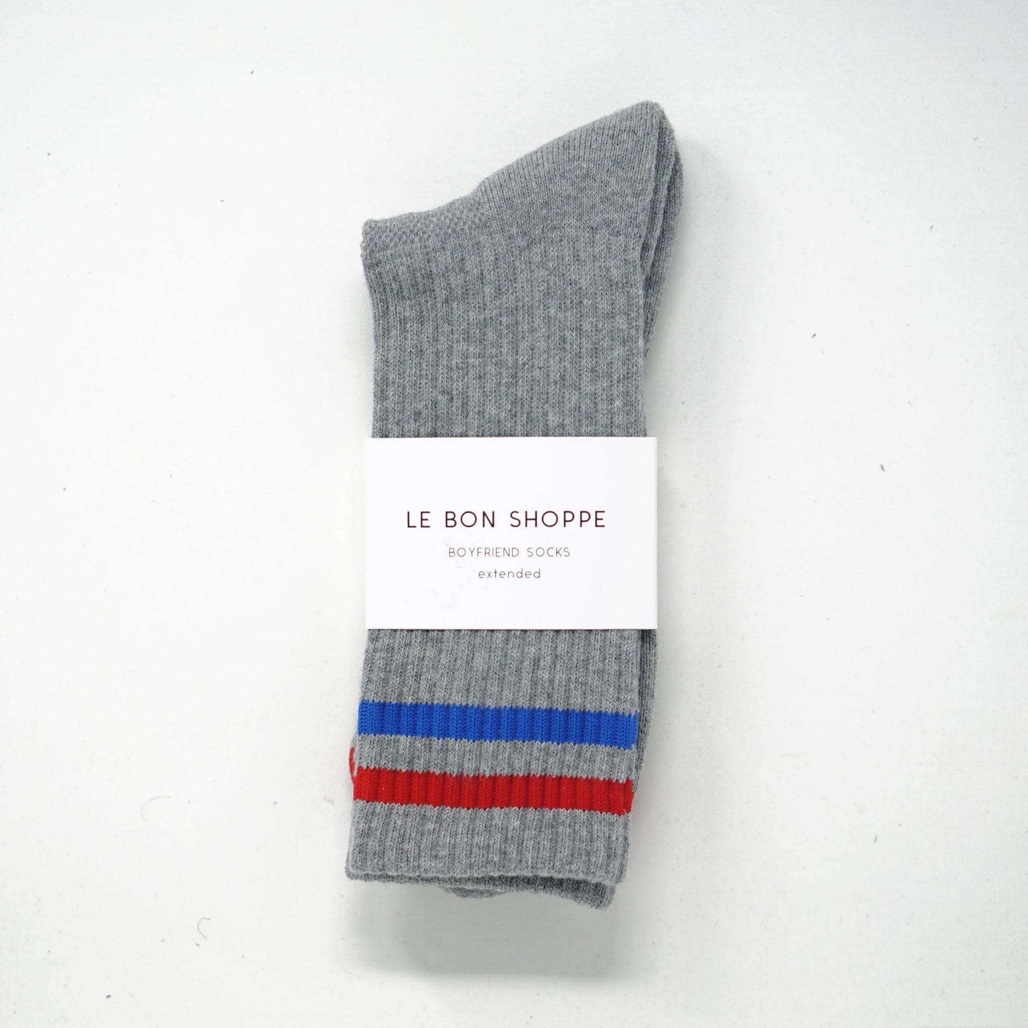 Le Bon Shoppe Extended Boyfriend Socks True Grey Socks  - ZIGZAG Footwear