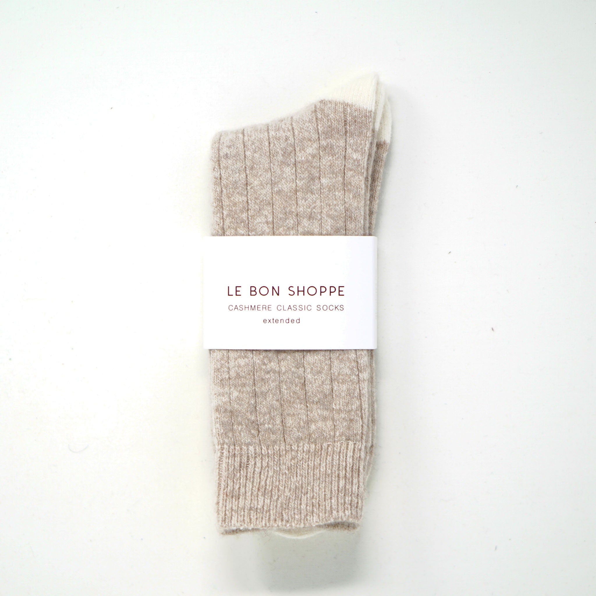 Le Bon Shoppe Extended Classic Cashmere Socks Fawn Socks  - ZIGZAG Footwear