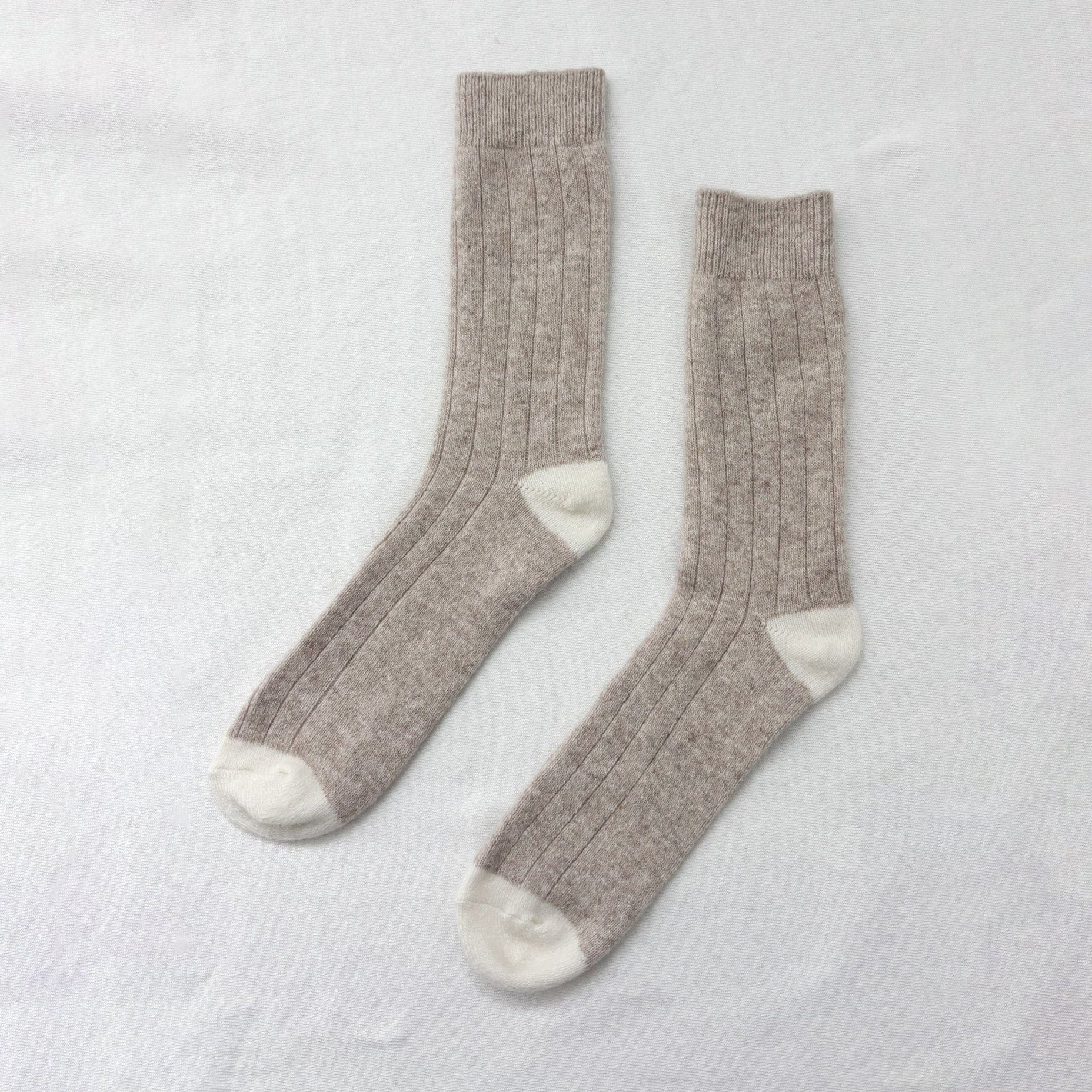 Le Bon Shoppe Extended Classic Cashmere Socks Fawn Socks  - ZIGZAG Footwear