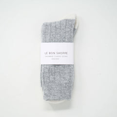 Le Bon Shoppe Extended Classic Cashmere Socks Grey Melange General  - ZIGZAG Footwear