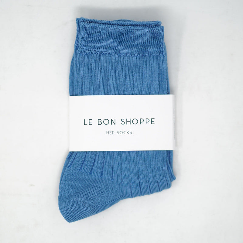 Le Bon Shoppe Her Cotton Socks Electric Blue Socks  - ZIGZAG Footwear