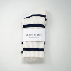 Le Bon Shoppe Striped Boyfriend Socks Sailor Stripe Socks  - ZIGZAG Footwear