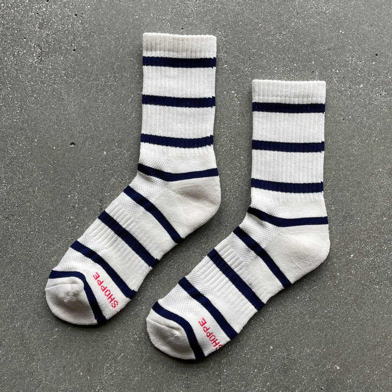 Le Bon Shoppe Striped Boyfriend Socks Sailor Stripe Socks  - ZIGZAG Footwear