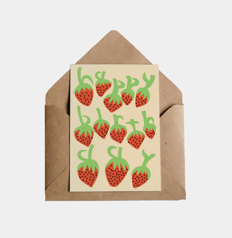 Lottie Hall Studio Greetings Card Birthday Strawberries GREETINGS CARDS  - ZIGZAG Footwear