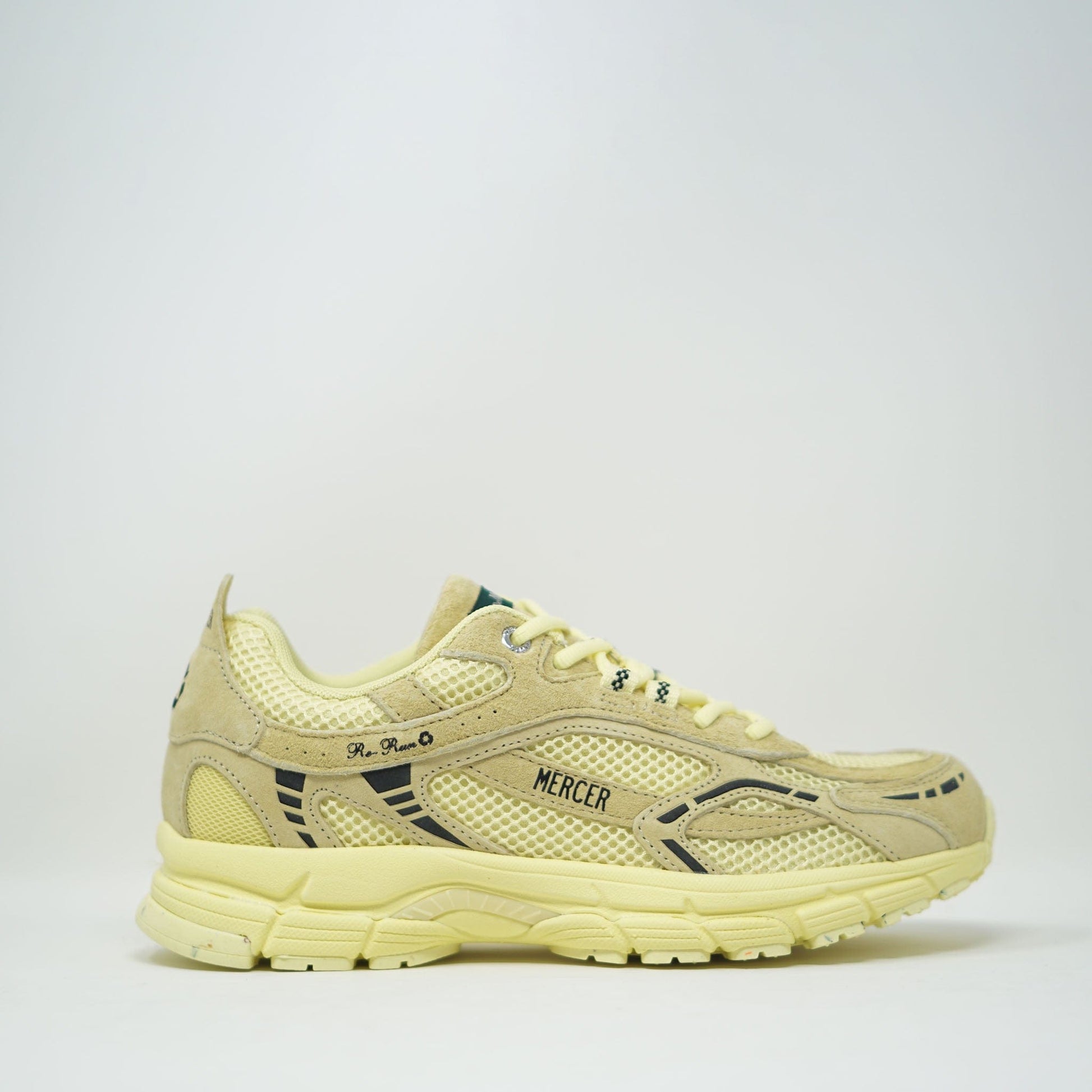 Mercer The Re Run Monochrome Yellow TRAINERS  - ZIGZAG Footwear