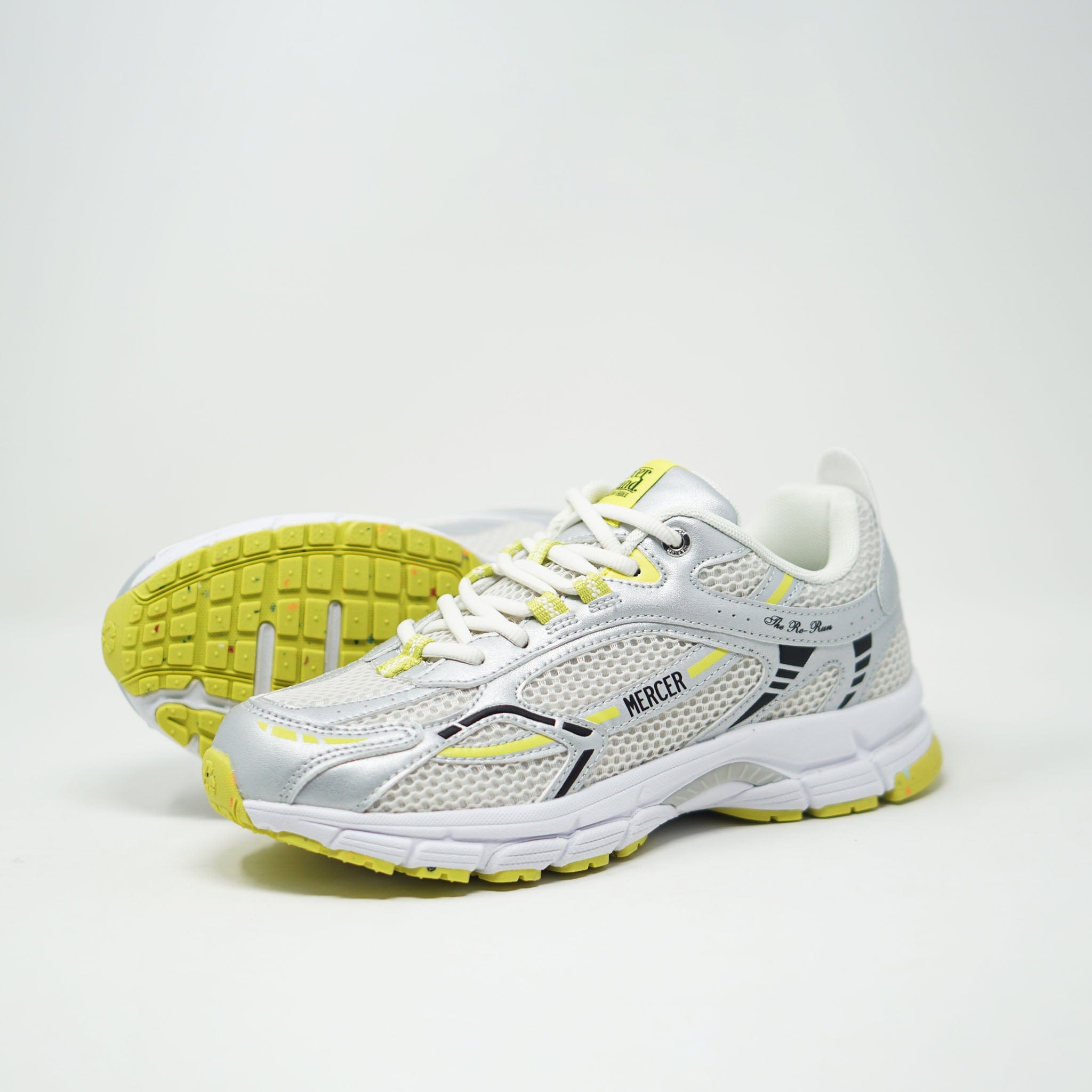 Mercer The Re Run Neon Yellow Silver TRAINERS  - ZIGZAG Footwear