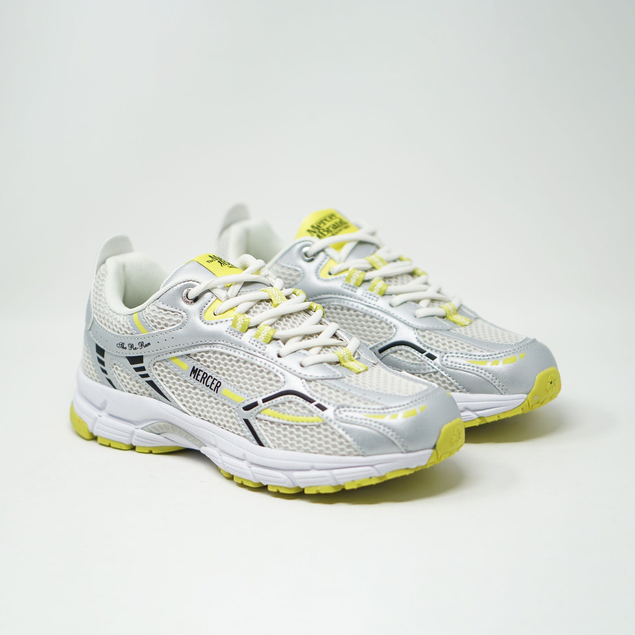 Mercer The Re Run Neon Yellow Silver TRAINERS  - ZIGZAG Footwear