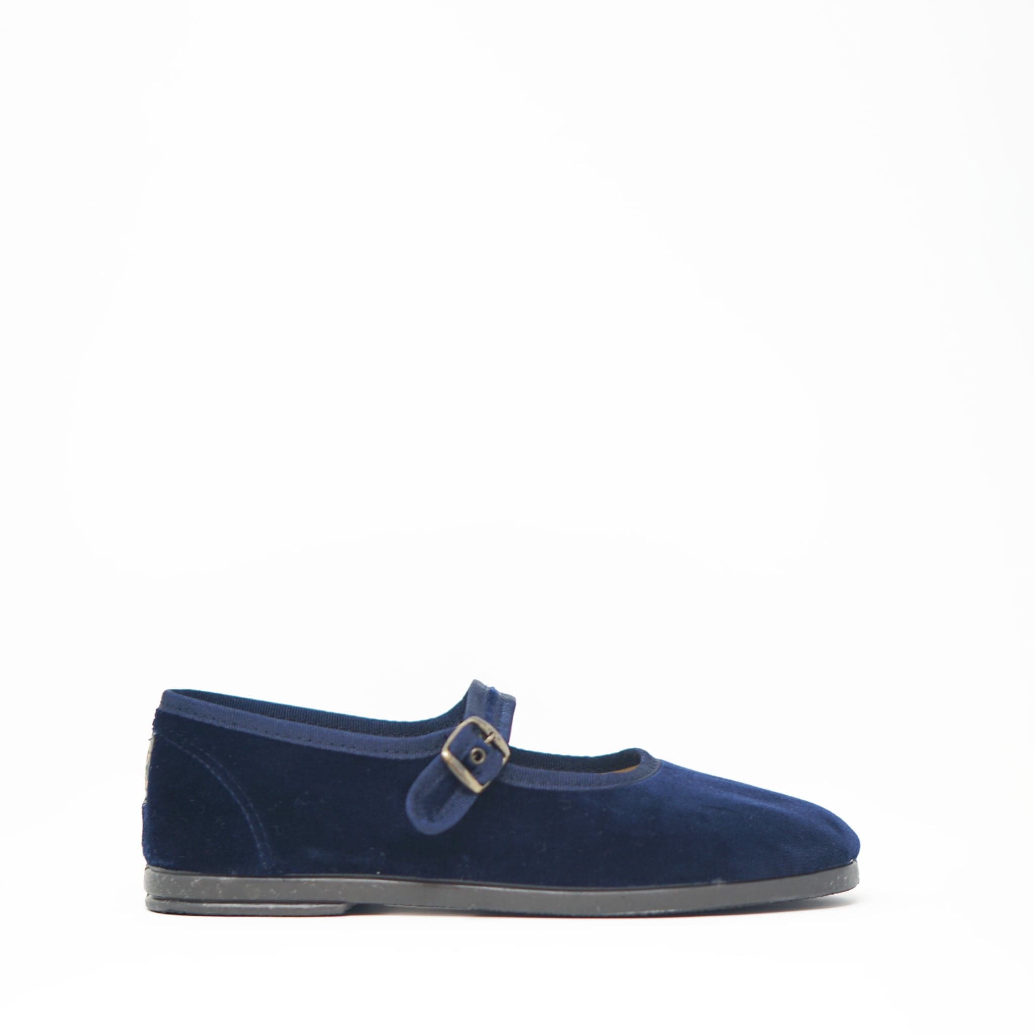 Natural World 8997 Velvet Mary Jane Navy Blue SHOES  - ZIGZAG Footwear