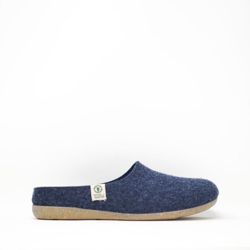 Natural World 8999 Slipper Navy SLIPPERS  - ZIGZAG Footwear