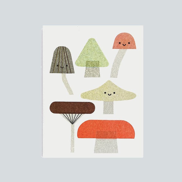 Scout Editions Greetings Card Mushrooms Mini GREETINGS CARDS  - ZIGZAG Footwear