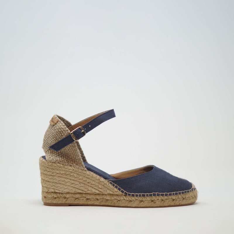 Toni Pons Caldes Vegan Wedge Navy SANDALS  - ZIGZAG Footwear