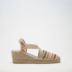 Toni Pons Terra Ma Raffia Vegan Wedge Multi SANDALS  - ZIGZAG Footwear